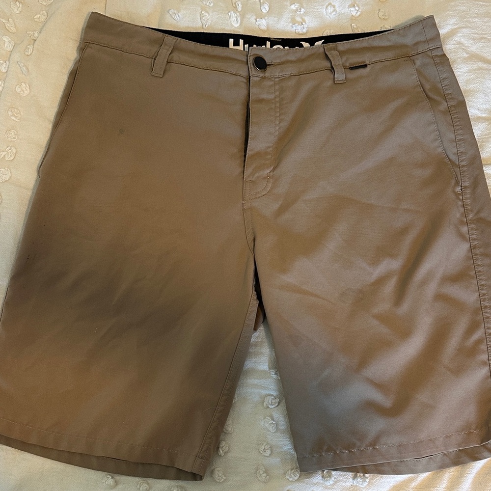 Hurley Men's Khaki Flat Front Shorts